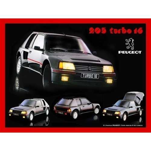 Peugeot Peugeot 205 Turbo 16 metalen wandbord 20x30 cm