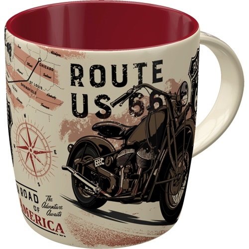 Route 66 Bike Map Nostalgic Art Tasse