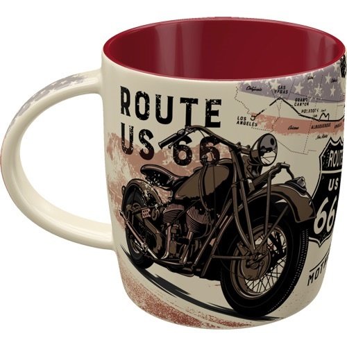 Route 66 Bike Map Nostalgic Art Tasse