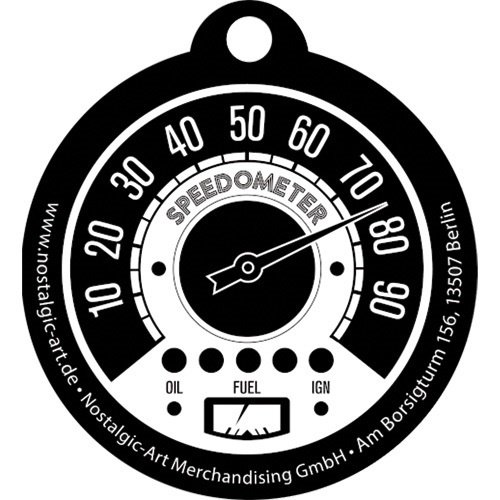 Speedometer Tacho ronde metalen sleutelhanger Ø 4 cm