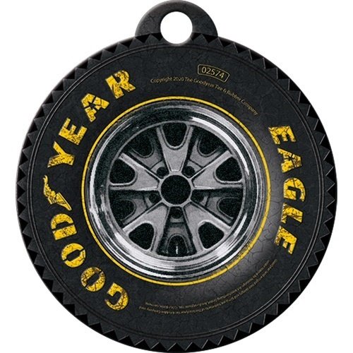 Goodyear Eagle- band ronde metalen sleutelhanger Ø 4 cm