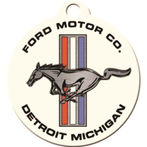 Ford Ford Mustang - Horse & Stripes Logo rund Metall Schlüsselanhänger Ø 4 cm