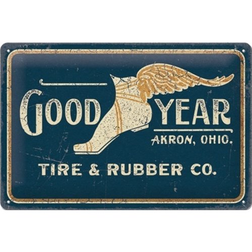 Goodyear - Wing Foot Logo 1901 metalen bord 20x30 cm