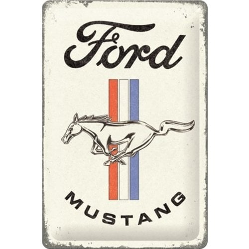 Ford Ford Mustang - Horse & Stripes Logo Metall-Wandschild 20x30 cm