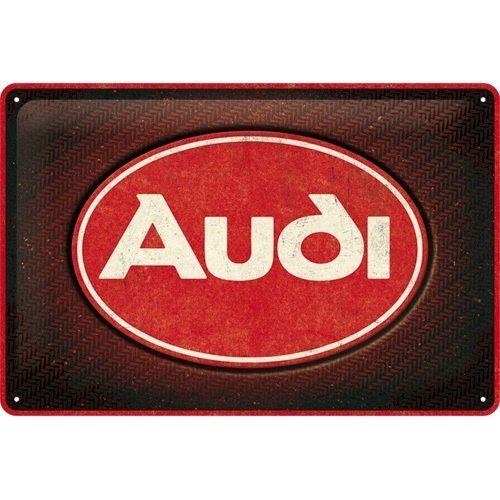 Audi Audi - Logo Red Shine Metall-Wandschild 20x30 cm