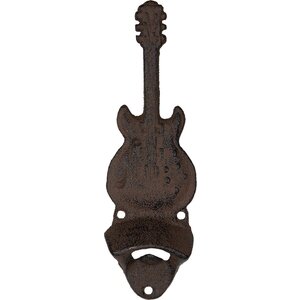 Clayre & Eef bruin ijzeren gitaar flesopener 6x2x21 cm