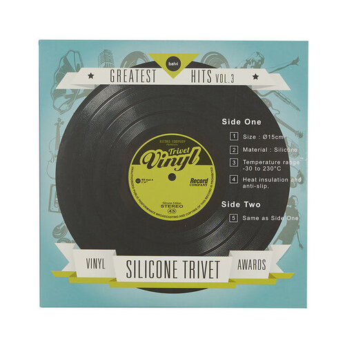 Greatest Hits Vinyl Silicone pannenonderzetter in de vorm van een LP