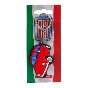 Fiat Fiat 500 PVC sleutelhanger rood