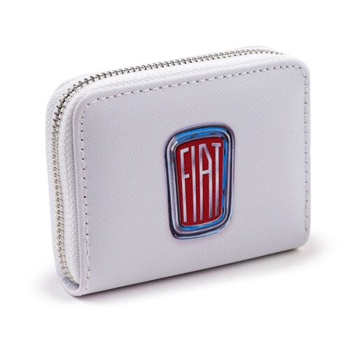 Fiat Weißes Fiat 500 kleines Portemonnaie mit Reißverschluss und Berglandschaft