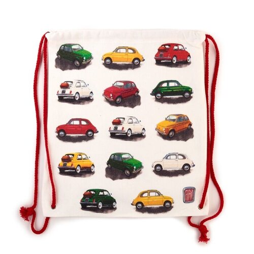 Fiat Fiat 500 Retro Classcic Oldtimers Repeat Canvas Kordelzug Rucksack