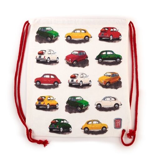 Fiat Fiat 500 Retro Classcic Oldtimers Repeat Canvas Kordelzug Rucksack