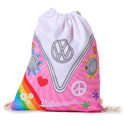 Volkswagen VW Van T1 Rosa Sommer Kordelzug Rucksack Volkswagen VW Van T1 Rosa Sommer Kordelzug Rucksack