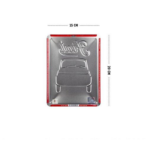 Fiat Fiat 500 italienische Klassiker Metallwandplatte im Relief 15 x 20 cm