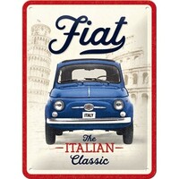 Fiat 500 The Italian Classic metalen wandbord in reliëf