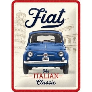 Fiat Fiat 500 The Italian Classic metalen wandbord in reliëf