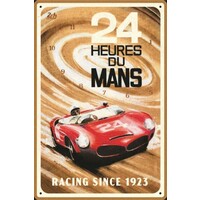 24H Le Mans Red Car Metallschild 20x30 cm
