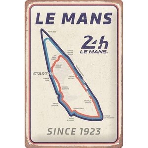 24H Le Mans 24H Le Mans Circuit Metallschild 20x30 cm
