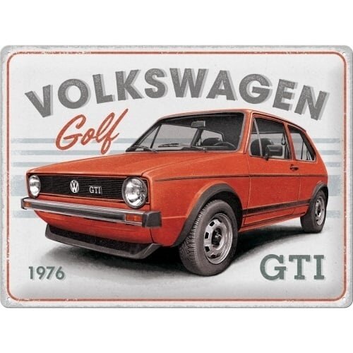 Volkswagen Volkswagen Golf GTI 1976 wandplaat 30x40 cm