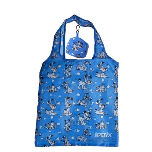 Asterix & Obelix Idefix opvouwbare stoffen boodschappentas in blauw en oranje
