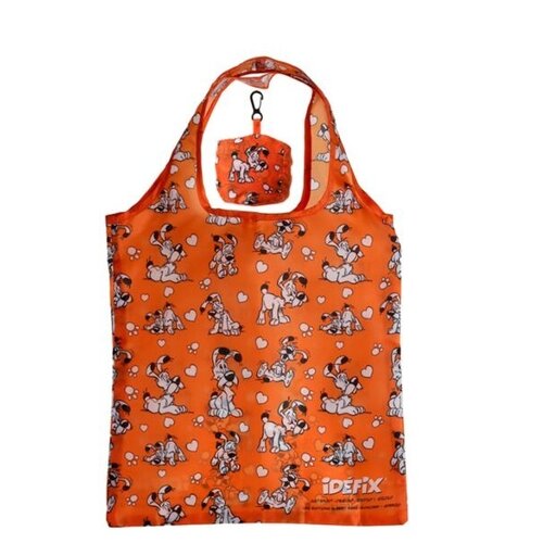 Asterix & Obelix Idefix opvouwbare stoffen boodschappentas in blauw en oranje
