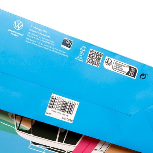 Volkswagen Blauwe VW T1 Bus Cadeautasje The Waves are Calling– XL