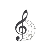 Wanddekoration G-Schlüssel mit Noten