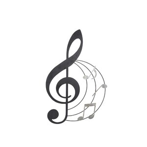 Wanddekoration G-Schlüssel mit Noten