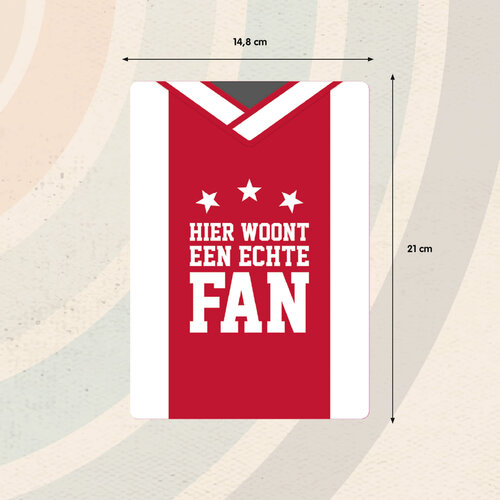 Metalen bord 020 Fan 14,8x21 cm