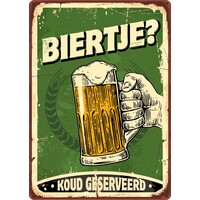 Metallschild Biertje 14,8 x 21 cm