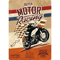 Metallschild Dutch Motor Racing 14,8x21 cm