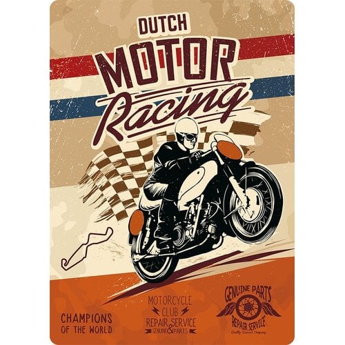 Metallschild Dutch Motor Racing 14,8x21 cm