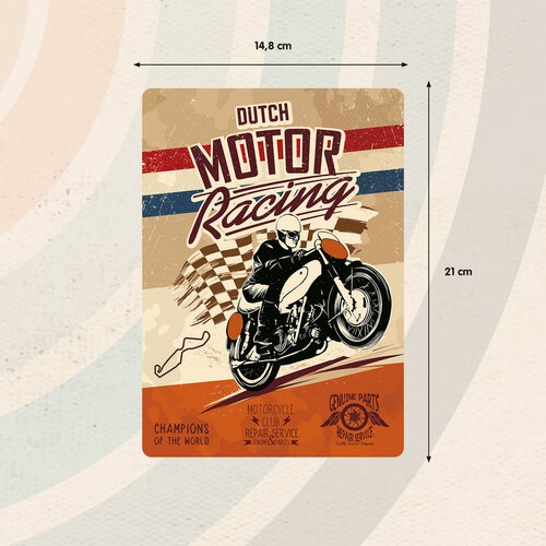 Metallschild Dutch Motor Racing 14,8x21 cm
