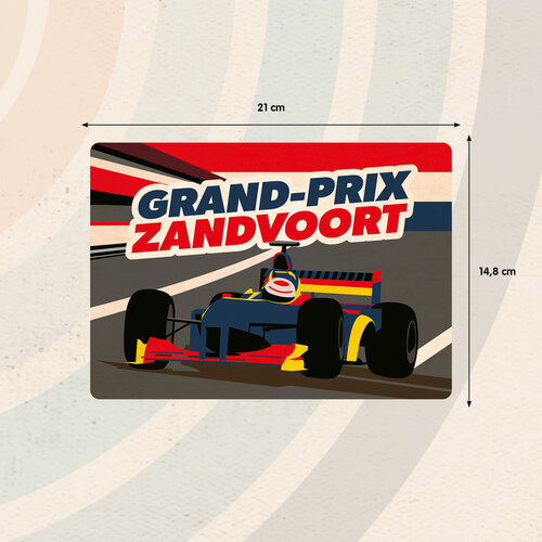 Metallschild Grand Prix Zandvoort 21x14,8 cm