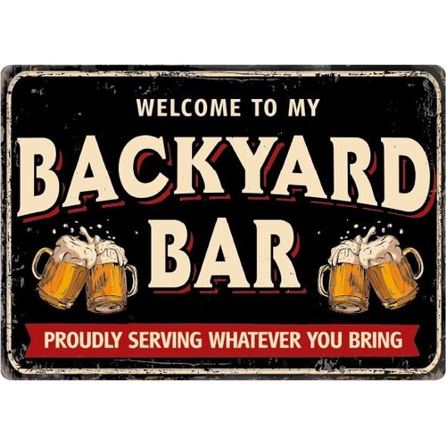 Metalen bord Backyard Bar 21x14,8 cm