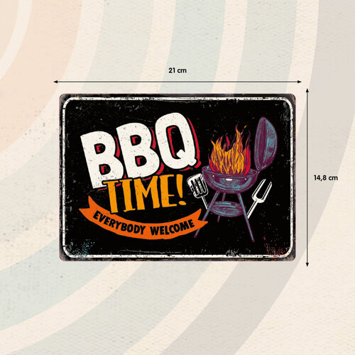 Metallschild BBQ Time21x14,8 cm