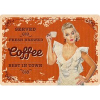 Metalen bord Coffee 21x14,8 cm