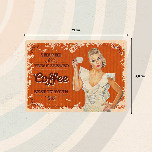 Metalen bord Coffee 21x14,8 cm Metalen bord Coffee 21x14,8 cm