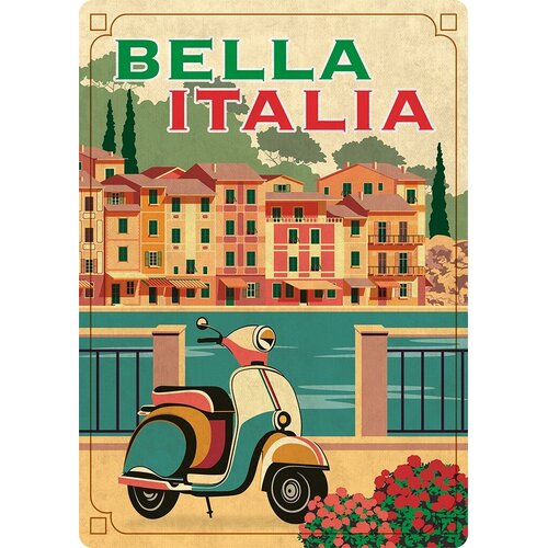 Metallschild Vespa Bella Italia14,8x21 cm