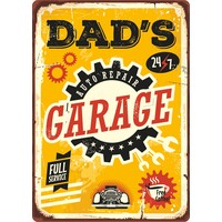 Metalen bord Dad's Garage Auto Repair 14,8x21 cm