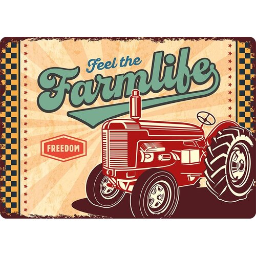 Metalen bord Farmlife 21x14,8 cm