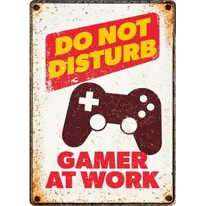 Metalen bord Gamer At Work 14,8x21 cm