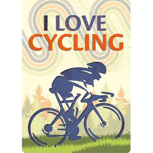 Metallschild I Love Cycling 14,8x21 cm