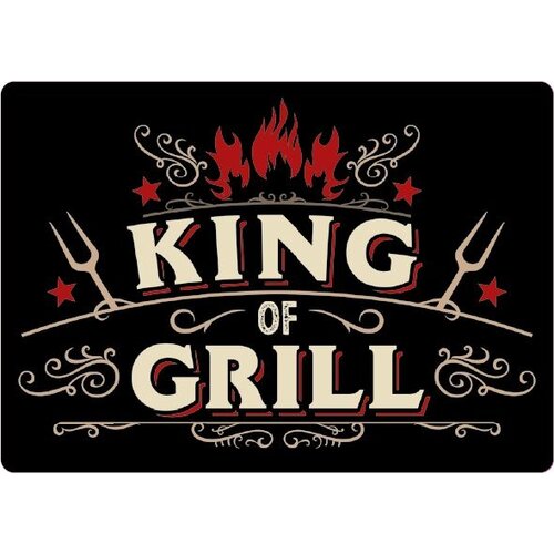 Metallschild King of Grill 21x14,8 cm