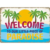 Metallschild Piece Of Paradise Beach 21x14,8 cm
