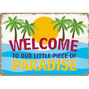 Metallschild Piece Of Paradise Beach 21x14,8 cm