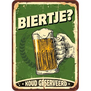 Metalen magneet Biertje 5,5x7,5 cm