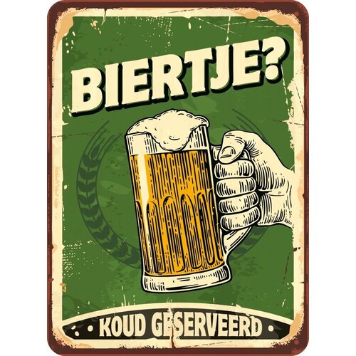 Metalen magneet Biertje 5,5x7,5 cm