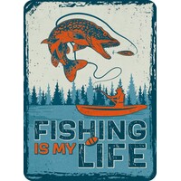 Metallmagnet Fishing Is My Life 5,5x7,5 cm