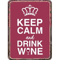 Metallmagnet Keep Calm Drink Wine 5,5x7,5 cm