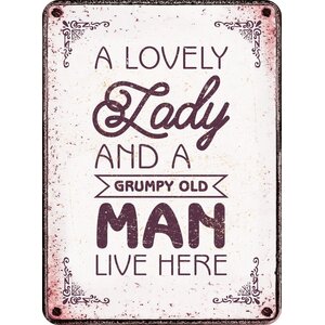 Metallmagnet A Lovely Lady and a Grumpy Old Man 5,5x7,5 cm